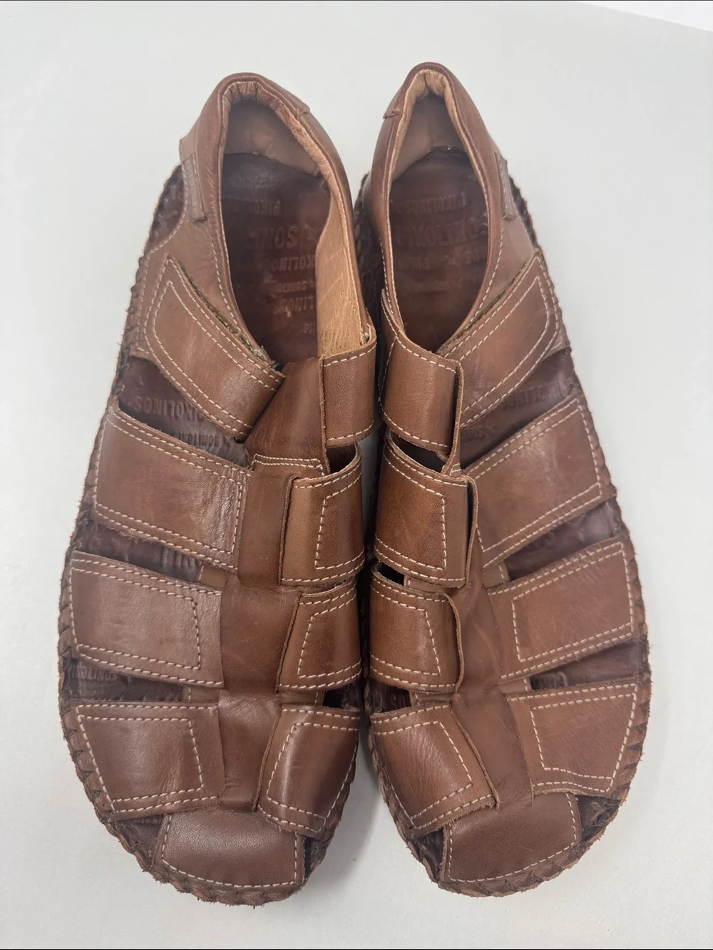 PIKOLINOS MEN'S SIZE 45 EQUALS 11 - 11.5 LEATHER SANDALS TARIFA